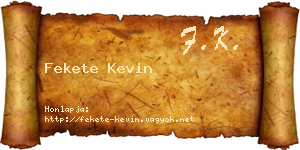 Fekete Kevin névjegykártya